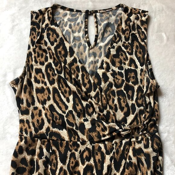 Leopard Animal Print Sleeveless Dress Size Large - Picture 4 of 12